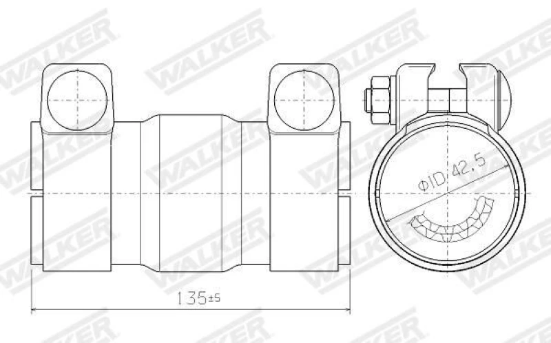 Image of Catalytic Converter, universal WALKER 69000