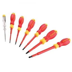 Image of Stanley FatMax VDE Screwdriver SL/PZ/Tester 7 Piece Set
