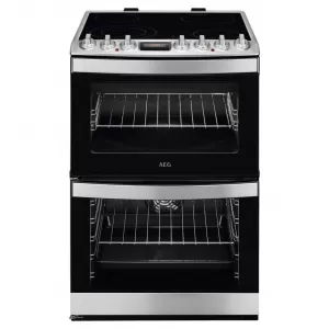 image of AEG CCB6740ACM Double Oven Ceramic Hob Electric Cooker