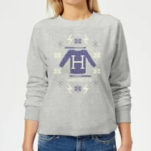 Image of Harry Potter Christmas Sweater Womens Sweatshirt - Grey - L
