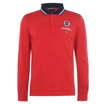 image of Slazenger Long Sleeve Sport Polo Shirt Mens - Red