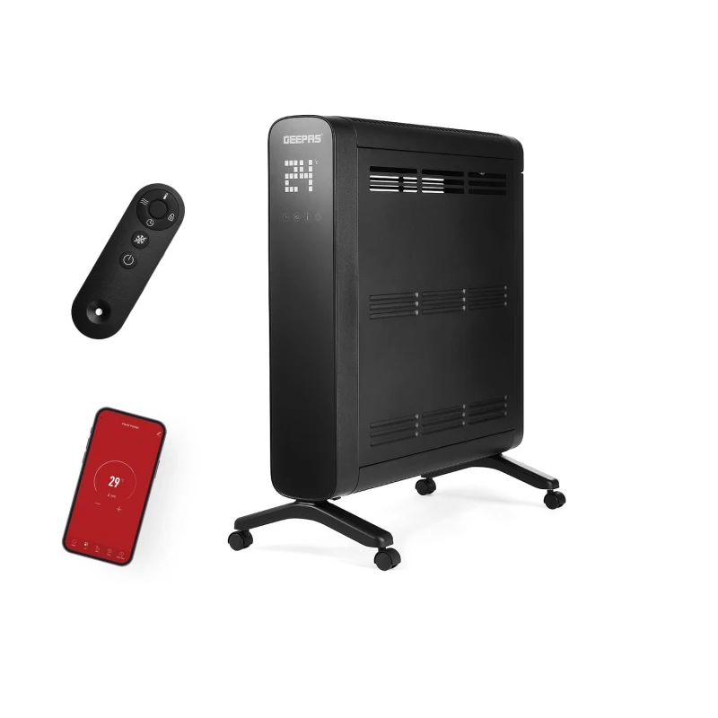 Image of Geepas 2000W Smart Convector Heater WiFi Enabled with Timer 2000W Black