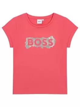 Image of BOSS Girls Logo Short Sleeve T-Shirt - Fuchsia, Size Age: 12 Years, Women