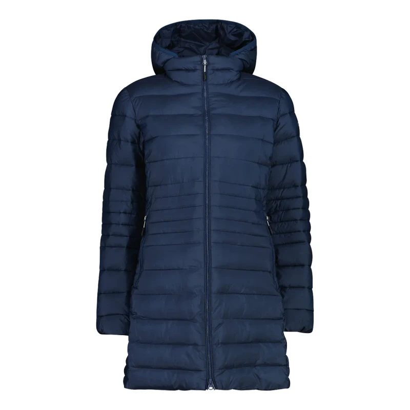 Image of CMP Womens long zip-up hooded Sorona Aura puffer jacket CMP Bleu Female M