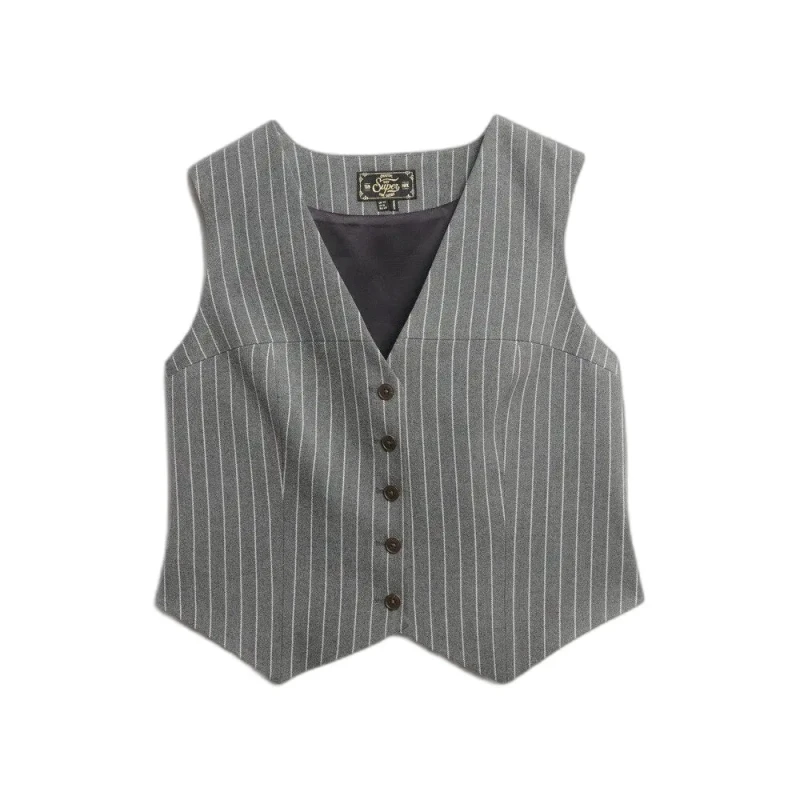 Image of Superdry Womens suit waistcoat Superdry Pinstripe Gris Female S