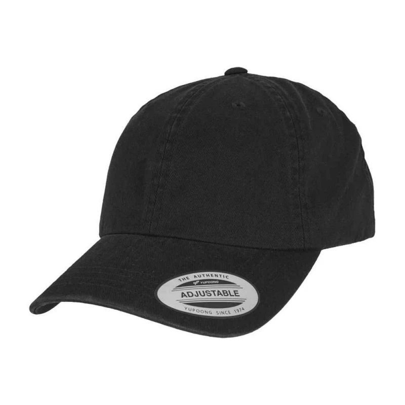 Image of Flexfit Mens Garment Washed Low Profile Baseball Cap in Black Male One Size