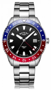 Image of Rotary Gents Stainless Steel Bracelet Black Dial Watch