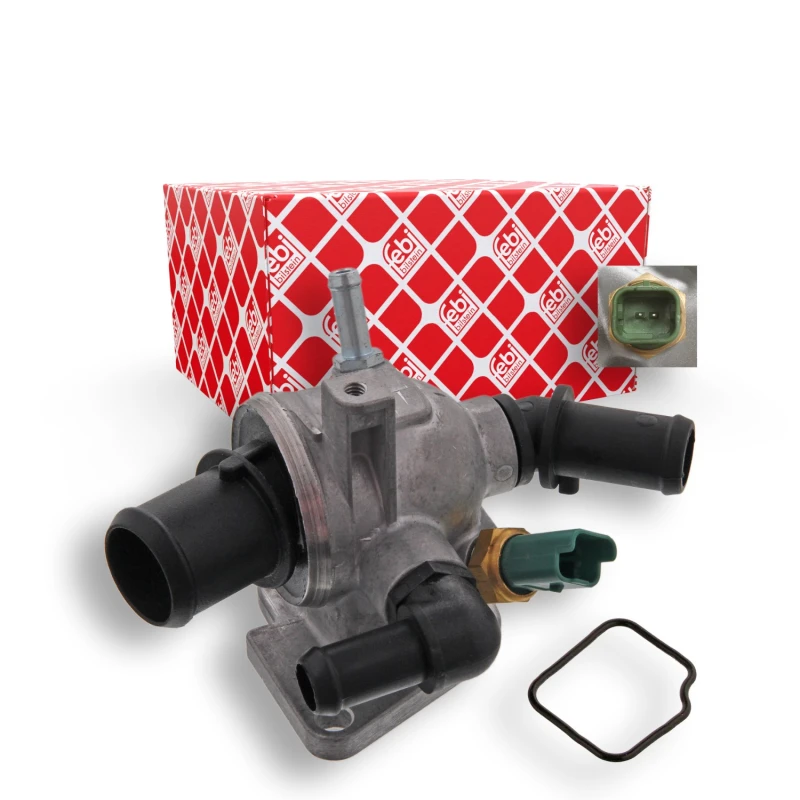Image of FEBI BILSTEIN 36284 Thermostat Housing with gasket/seal, with Temperature Switch Thermostat Housing (1792)