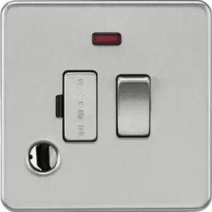Image of MLA Knightsbridge 13A Switched Fused Spur With Neon And Flex Outlet Brushed Chrome - SF6300FBC