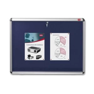 Nobo Lockable A0 1060 x 1350mm Internal Display Case with Blue Felt and Aluminium Frame