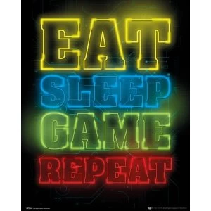 Image of Gaming Eat Sleep Game Repeat Mini Poster