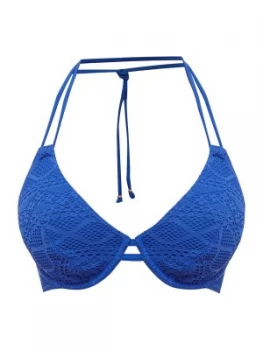 Freya Sundance bandless halter bikini top Cobalt