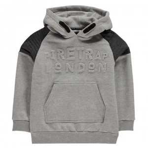 image of Firetrap OTH Hoodie Junior Boys - Grey Emboss