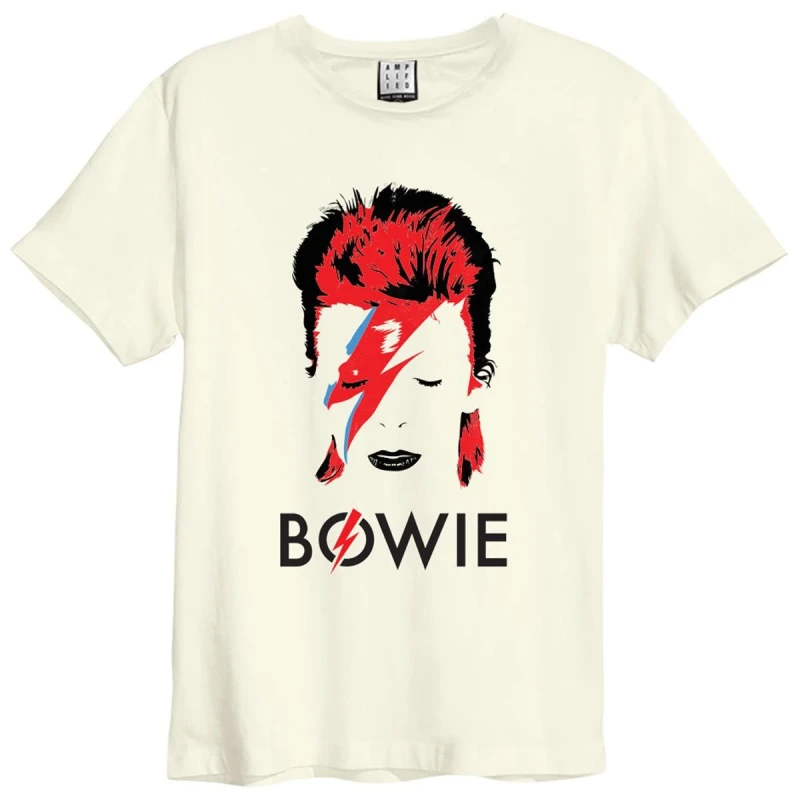 Image of Amplified Amplified Men Aladdin Sane David Bowie Vintage T-Shirt in White Size: Small White S Male 5063470961870