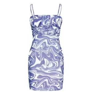 image of I Saw It First Mesh Mini Dress - Blue