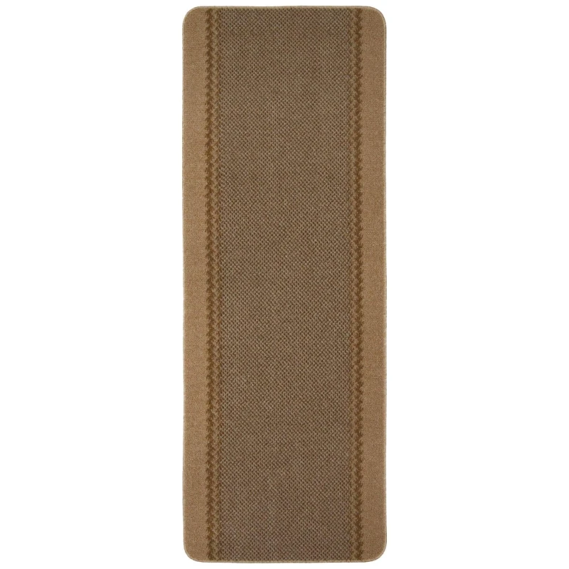 Image of THE RUGS Washable Designer Rugs & Mats Lined Bordered Design in Beige 116B Size: 100cm x 150cm Beige Unisex 100cm x 150 cm