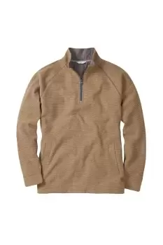 Image of Tiverton Textured Half Zip Fleece Top