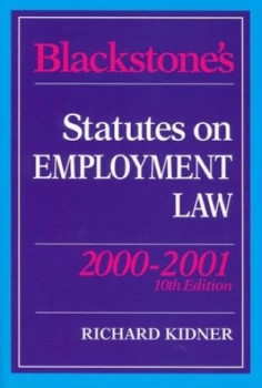 Image of Blackstones Statutes on Employment Law by Richard Kidner Book