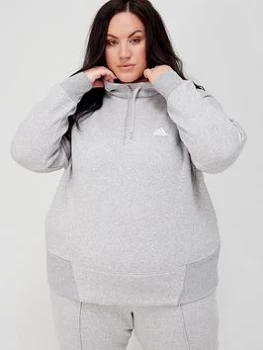 Image of adidas Studio Yoga Hoodie (Plus Size) - Medium Grey Heather, Size 1X, Women