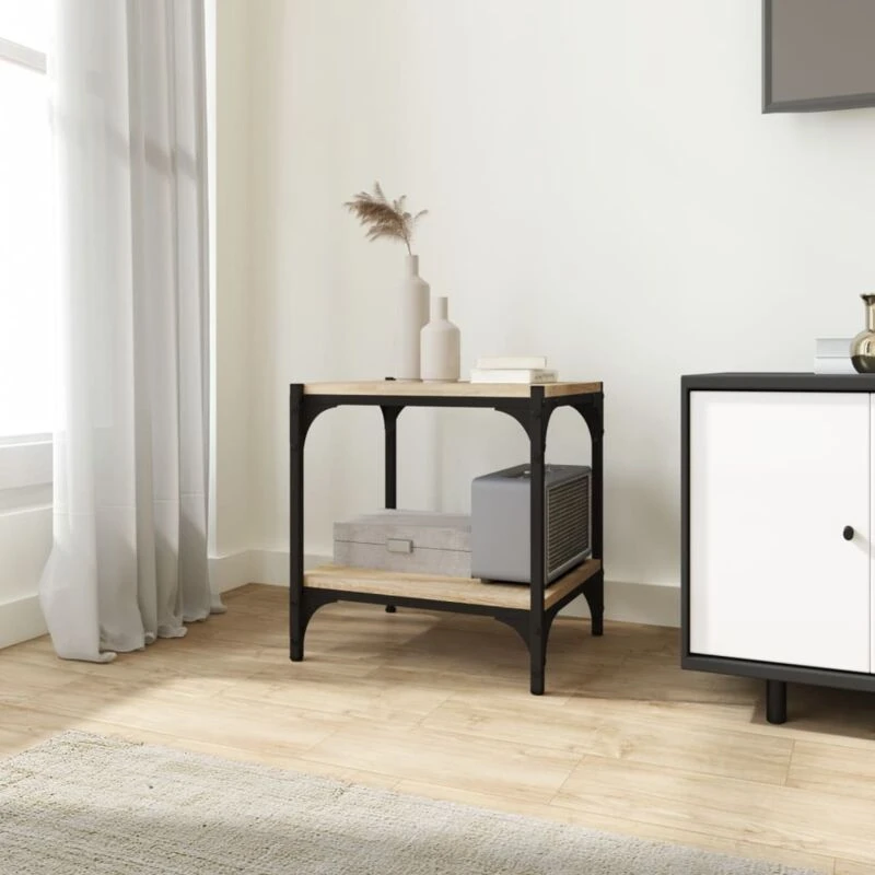 Image of Vidaxl TV Cabinet Sonoma Oak 40X33X41cm Engineered Wood And Steel, Brown 819303