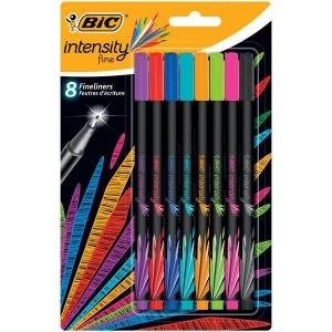 image of Bic Intensity Fineliner Felt Pen Assorted Colours Pack of 8 942075