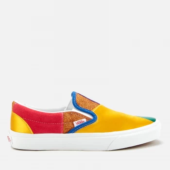 Image of Vans Womens Pride Classic Slip-On Trainers - Patchwork/True White - UK 3