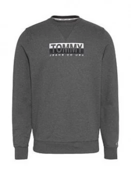 image of Tommy Jeans Tjm Essential Split Box Crew Sweatshirt - Grey