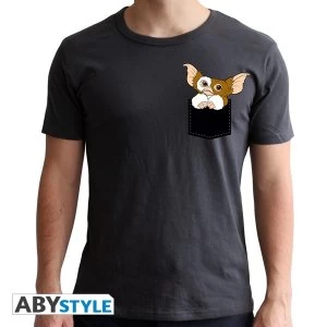 image of Gremlins - Pocket Gizmo Mens SS T-Shirt - Dark Grey - New Fit