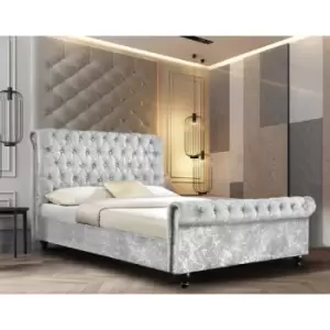 Image of Envisage Trade - Arisa Upholstered Beds - Crush Velvet, King Size Frame, Silver - Silver