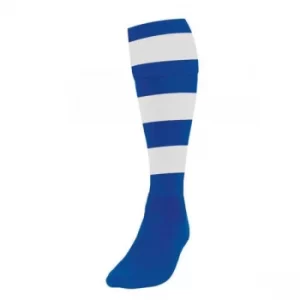 Image of Precision Hooped Football Socks Mens Royal/White