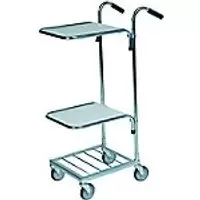 SLINGSBY Mini Mail Trolley with 2 Shelves 402796 Steel Silver 109 x 38.5 x 109 cm