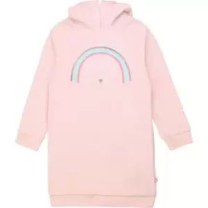 image of Billieblush Girls Pink velvet fleece hoodie dress - Pink