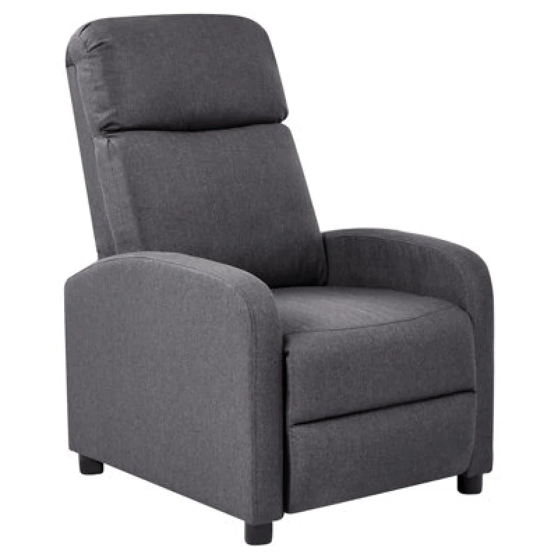 Image of Beliani Recliner Chair Eminence Faux Linen Dark Grey