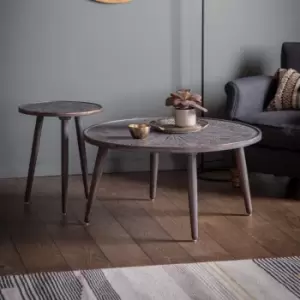 Image of Crossland Grove Mumbai Coffee Table Grey/Black 91 X 91 X 46Cm