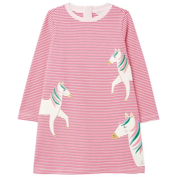 Image of Joules Girls Rosalee Long Sleeve A-Line Dress 6 Years