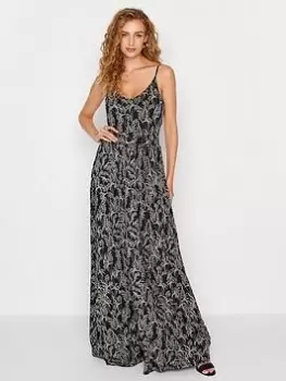 image of Long Tall Sally Floral Print Strappy Maxi Sundress - Black, Size 10, Women