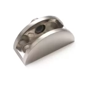 Image of Small Plated Shelf Bracket Glass Shelf Support 5 - 8mm Thickness Shelves - Colour Brushed Chrome - Pack of 2
