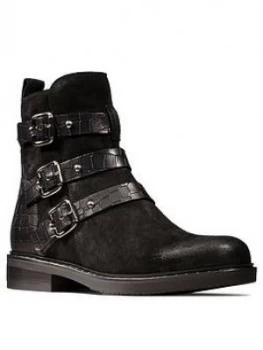 image of Clarks Jenna Biker Ankle Boot - Black