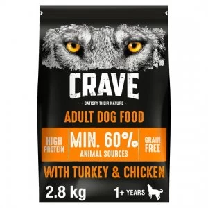 image of Crave Turkey and Chicken Adult Dog Food 2.8kg