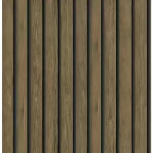 image of Holden Wood Slat Dark Oak Wallpaper