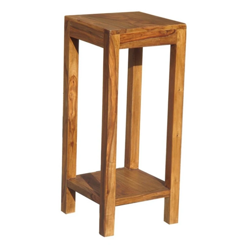 Image of Jaipur Furniture Ltd Jaipur Telephone Table with Shelf - Sheesham Wood - L30 x W30 x H70cm - Honey Dark Finish in Brown Brown Unisex