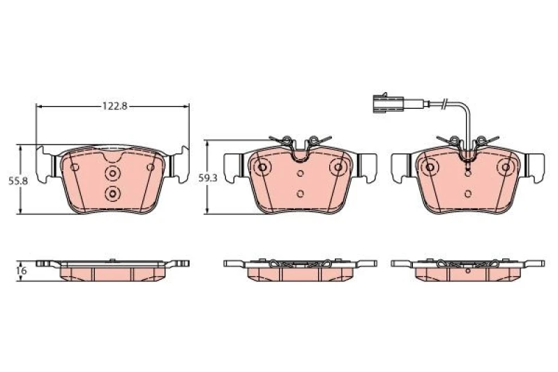 Image of Brake pad set TRW GDB2364