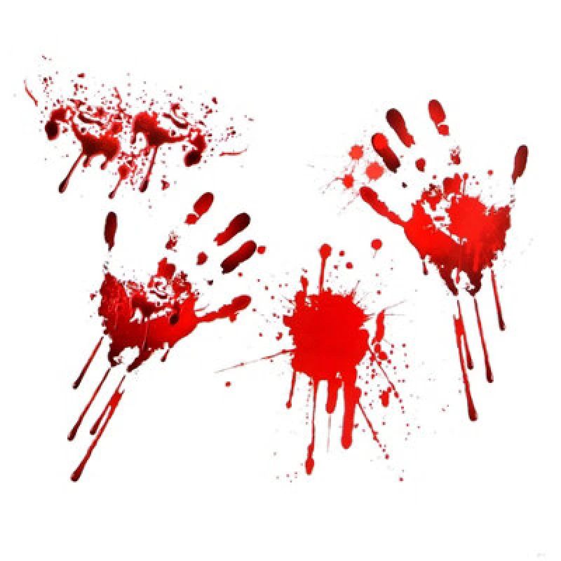 Image of Shatchi Scary Blood Hand Party Bloody Hand Print Sticker Window Clings Scary Decoration Red