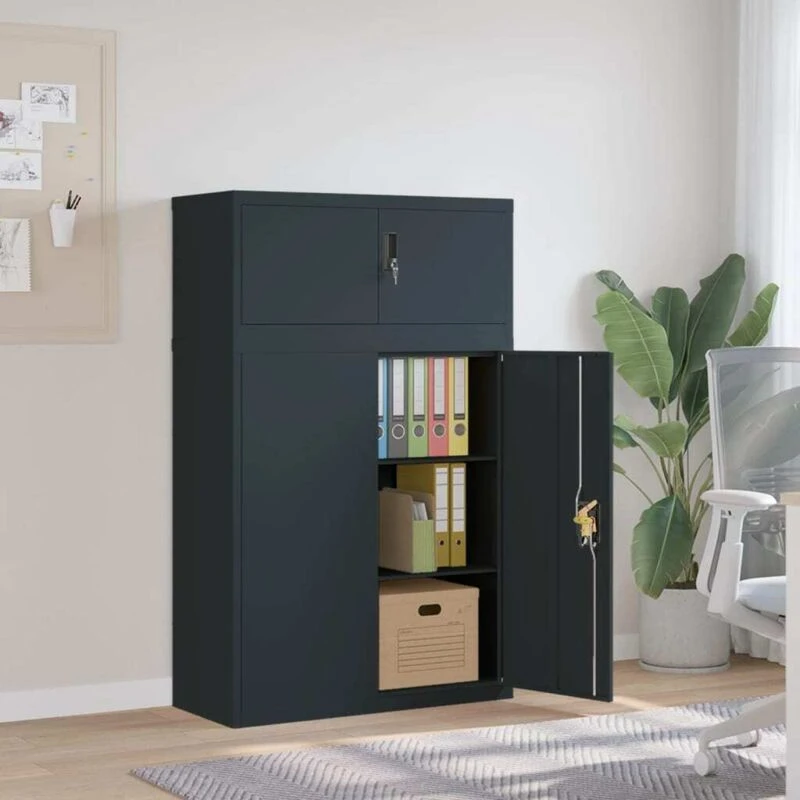Image of vidaXL File Cabinet Anthracite 90x40x145cm Steel, Multi 3188330