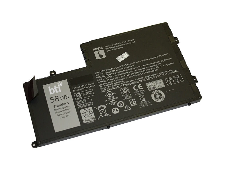 Image of BTI BTI 58Wh 4 cell 0PD19 compatible battery for DELL INSPIRON 14 5448 INSPIRON 14 5447 LATITUDE 3530 LATITUDE 3520 INSPIRON 5548 INSPIRON 5547 0PD19-