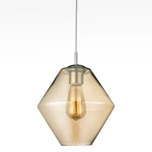 image of Searchlight Lighting Collection Enya Amber Glass Pendant Light