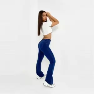 Missguided Lawless Flare Jean - Blue