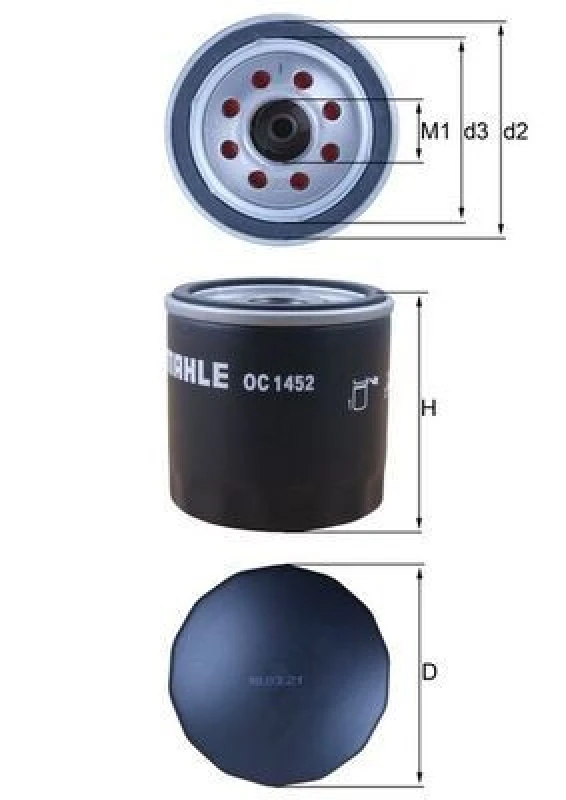 Image of Oil filter MAHLE OC 1452