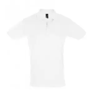 Image of SOLS Mens Perfect Pique Short Sleeve Polo Shirt (L) (White)
