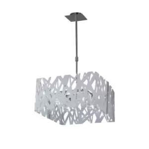 Image of Tokio Square Telescopic Convertible To Semi Flush 4 Light G9, Gloss White/Polished Chrome